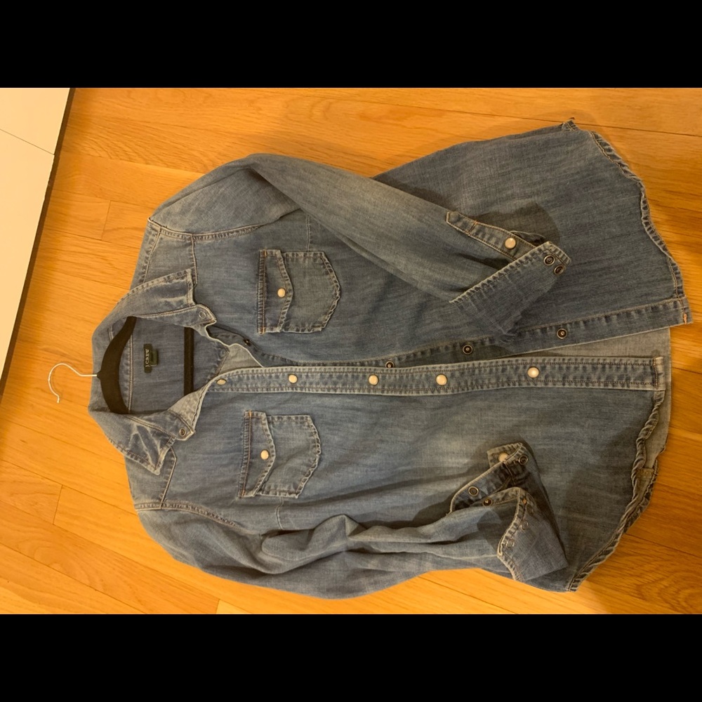 denim button down shirt